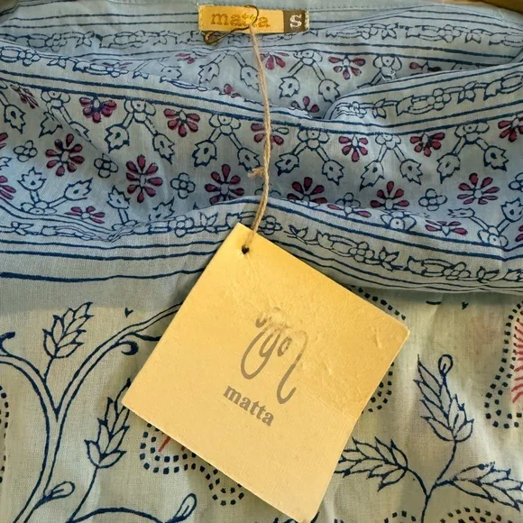 Matta NY Blue and Pink Floral Jina Maxi Dress NWT - Picture 3 of 5